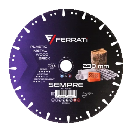 Tarcza diamentowa tnąca 1A1RSS 230mm 22,23mm SEMPRE FERRATi