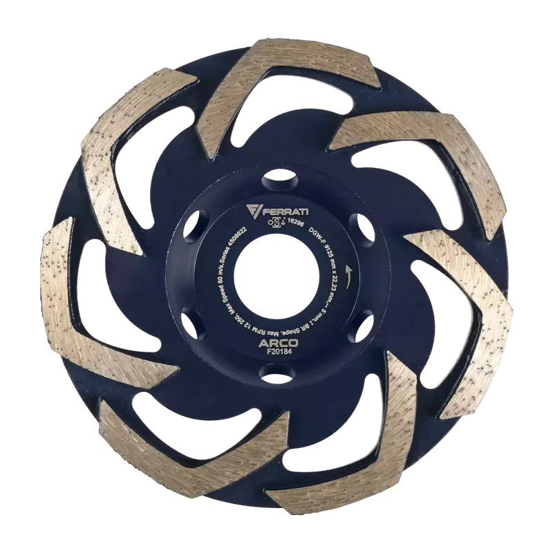 Tarcza diamentowa garnkowa szlifująca DGW-F 125mm 22,23mm ARCO FERRATi