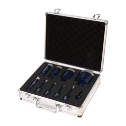 Średni zestaw diamentowych otwornic do gresu ATTIVA, rozmiary 6mm, 8mm, 10mm, 12mm, 20mm, 30mm, 35mm, 50mm, 68mm + adapter (M14