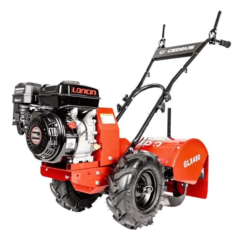 Glebogryzarka Cedrus silnik Loncin H200, max moc silnika: 4 kW/ 3600 obr./min, pojemność silnika 196 cm3, szerokość robocza 48 c