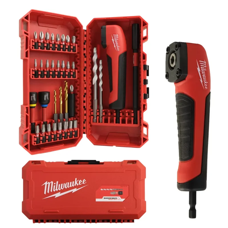 Zestaw bitów udarowych Shockwave do śrub Phillips, Pozidriv, Torx i Hex + nasadka kątowa 90° (35 szt.) Milwaukee