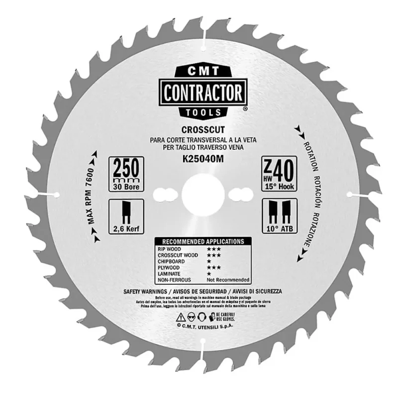 K25040M-X05  Piła D250 K2,6/1,8 F30 Z40 ATB