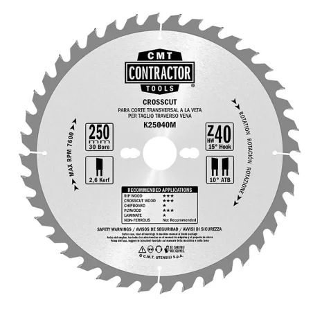 K25040M-X05  Piła D250 K2,6/1,8 F30 Z40 ATB