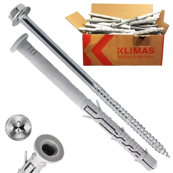 Kołek ramowy rozporowy z wkrętem z łbem sześciokątnym 8,0 x 100