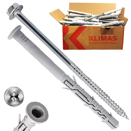 Kołek ramowy rozporowy z wkrętem z łbem sześciokątnym 8,0 x 100