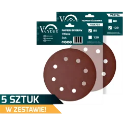 Papierowy dysk ścierny 190mm gr.180/5szt/Vander