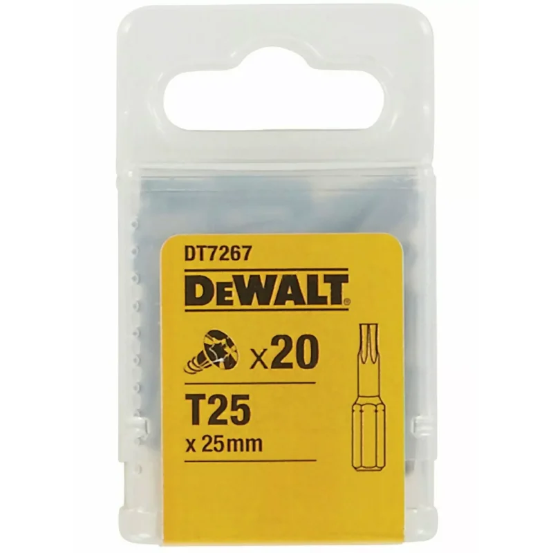 Końcówki wkrętarskie T25/25 mm (opak. 20 szt.) DEWALT