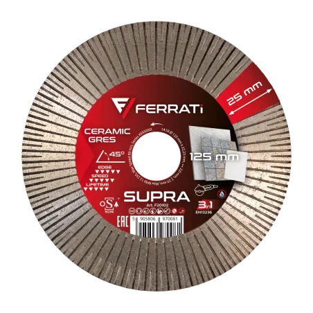 Tarcza Diamentowa 1A1R 125mm SUPRA FERRATi do szlifowania i cięcia