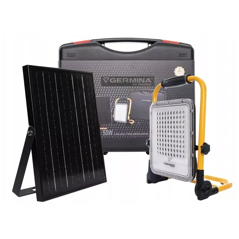 Naświetlacz akumulatorowy LED Herkules 2.0 50W z walizką Germina
