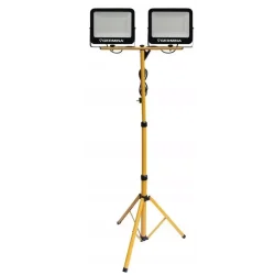 Naświetlacz na statywie 2x100W HERA żółty