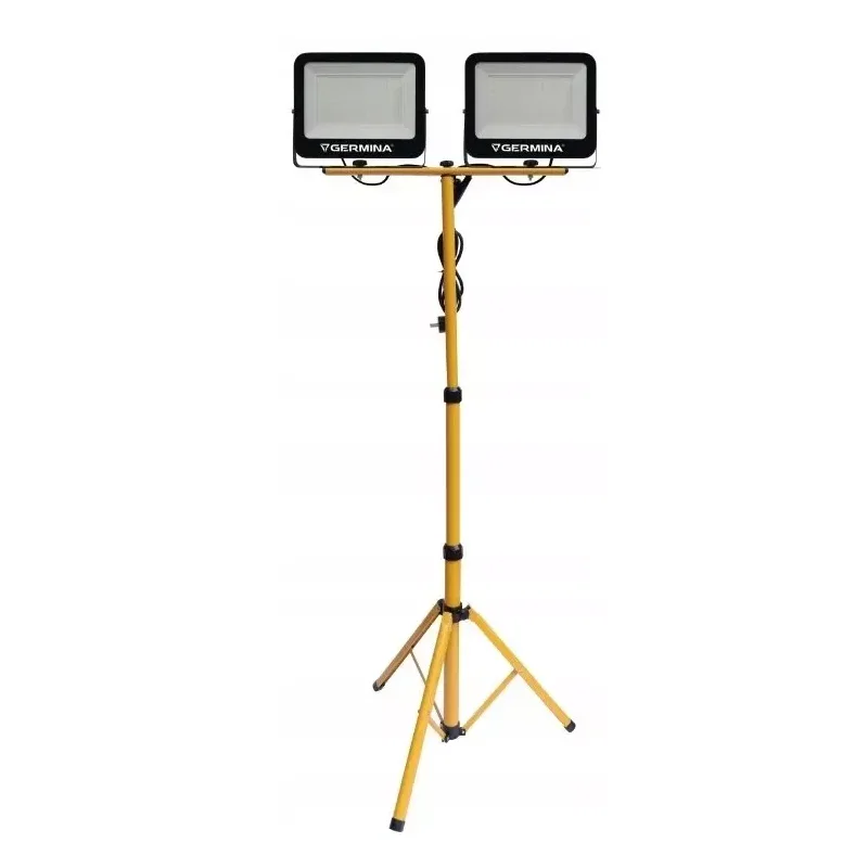 Naświetlacz na statywie 2x100W HERA żółty