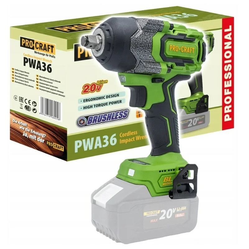 Akumulatorowy klucz udarowy Procraft PWA18BB /body/550 Nm 1/2"