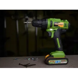 Wiertarko-wkrętarka akumulatorowa Procraft 18V 32 Nm 10mm 1,5Ah 2aku