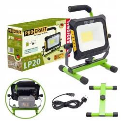 Reflektor halogen budowlany LED aku/230V Procraft LP20 (bez akum. i ładowarki) 2000lm