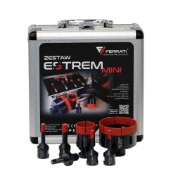 Zestaw ESTREM MINI otwornice 6,6,8,10,35,68mm+adapter M14 w walizce FERRATi