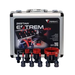 Zestaw ESTREM MIDI otwornice 6,6,8,10,12,20,35,68mm+adapter M14 w walizce FERRATi