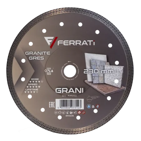 Tarcza diamentowa GRANI 230mm do cięcia gresu, ceramiki FERRATi