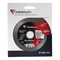 FERRATi SUPRA+ 125mm precyzyjna tarcza diamentowa do gresu ceramiki 45° 90°