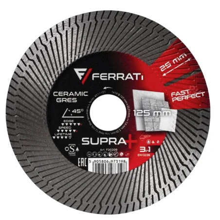 FERRATi SUPRA+ 125mm precyzyjna tarcza diamentowa do gresu ceramiki 45° 90°