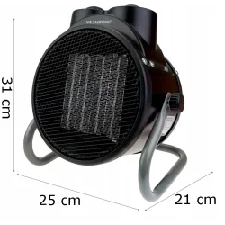 Energooszczędna nagrzewnica elektryczna typu PTC, farelka, dmuchawa powietrza XARAM Energy XE-ZET2, moc: 2kW