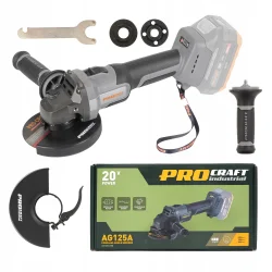 PROCRAFT INDUSTRIAL AG125Abb bezwęglowa szlifierka kątowa 20V, 3 prędkości