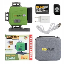 PROCRAFT Laser krzyżowy zielony poziomica laserowa 360 4,0Ah LE-4GL