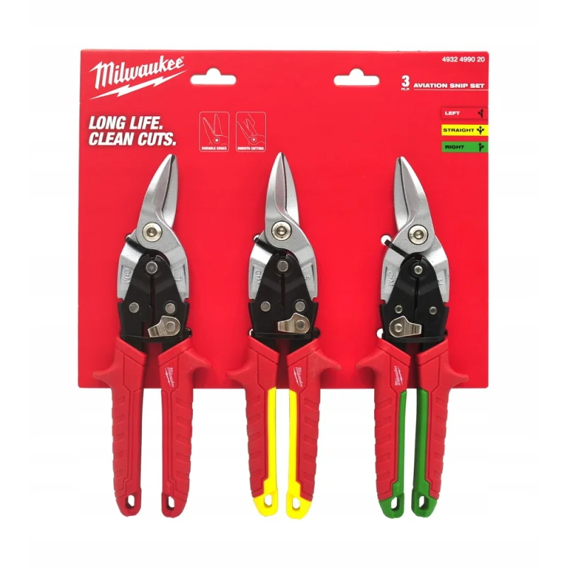 Zestaw nożyc do blachy 3 szt. lewe prawe i proste Milwaukee 4932499020