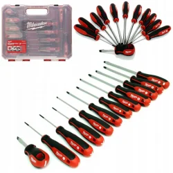 Zestaw wkrętaków PH PZ płaskich 12 szt. Milwaukee 4932472003