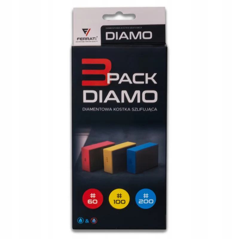 Kostka szlifierska diamentowa 3PACK DIAMO 60/100/200 FERRATi