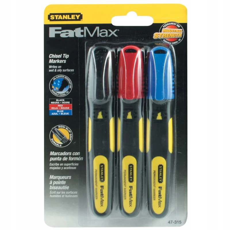 Marker ścięty XL kolory:czarny, czerwony, niebieski STANLEY FatMax (op.zb.12szt)