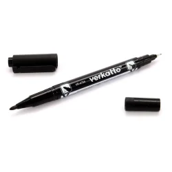 Marker permanentny dwustronny cienki czarny  VERKATTO
