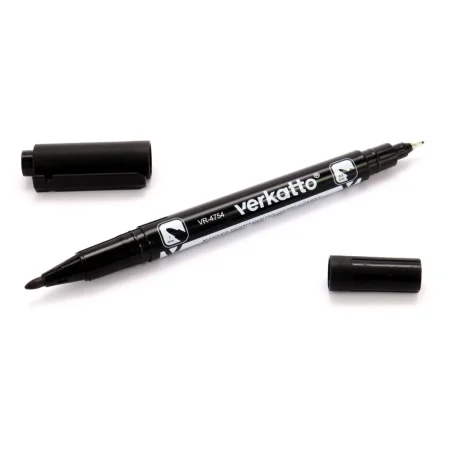 Marker permanentny dwustronny cienki czarny  VERKATTO