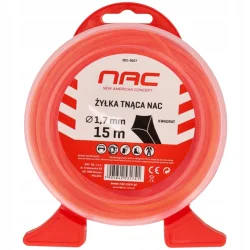 Żyłka tnąca NAC kwadrat 1,7 mm x 15 m pomarańcz kosy podkaszarki kosiarki