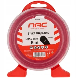 Żyłka tnąca NAC kwadrat 2,7 mm x 9 m pomarańczowa do kosy podkaszarki