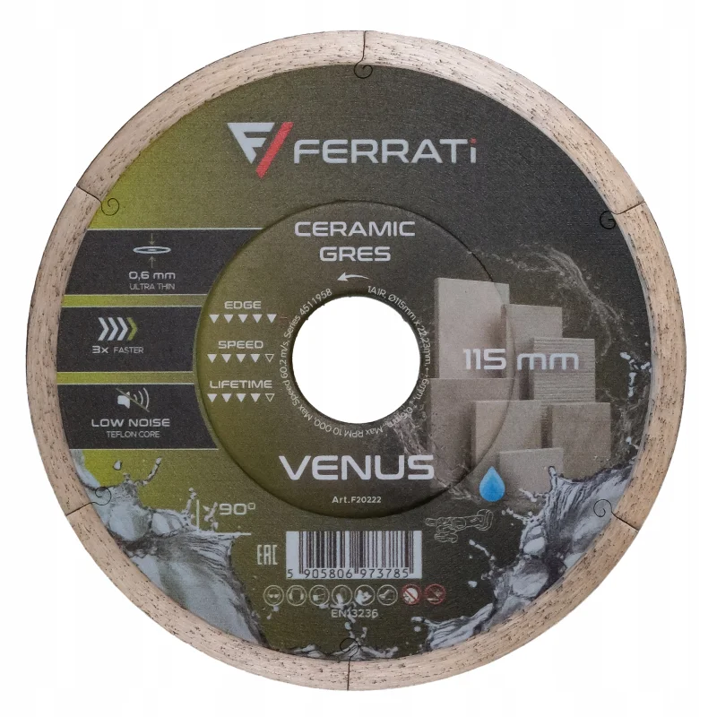 Tarcza diamentowa tnąca na mokro 0,6mm 115mm VENUS FERRATi