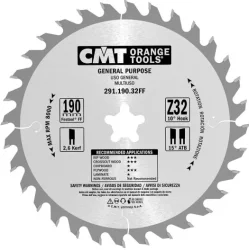 CMT Piła do drewna 190x20FFx32Z/cięcie uniwersalne