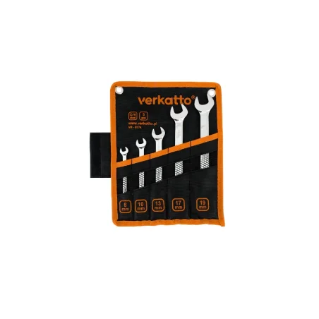 Komplet kluczy płasko-oczkowych z grzechotką 5szt Verkatto