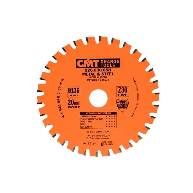 CMT Piła tarcza tnąca do stali na sucho 136x20 mm 30Z 226.030.05H