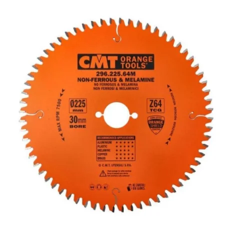 CMT Piła tarczowa do aluminium laminatu 225x30 mm 64Z 296.225.64M