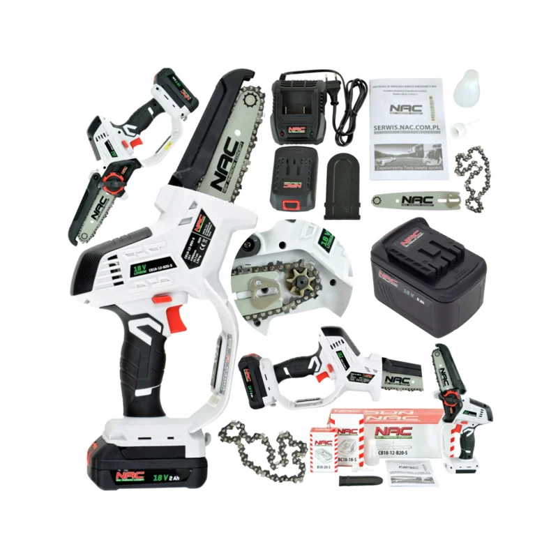 PILARKA (zestaw), prowadnica (12,7 cm) i łańcuch NAC , SDS, zawiera: 1x aku 18V, 2,0 Ah i ładowarka NAC