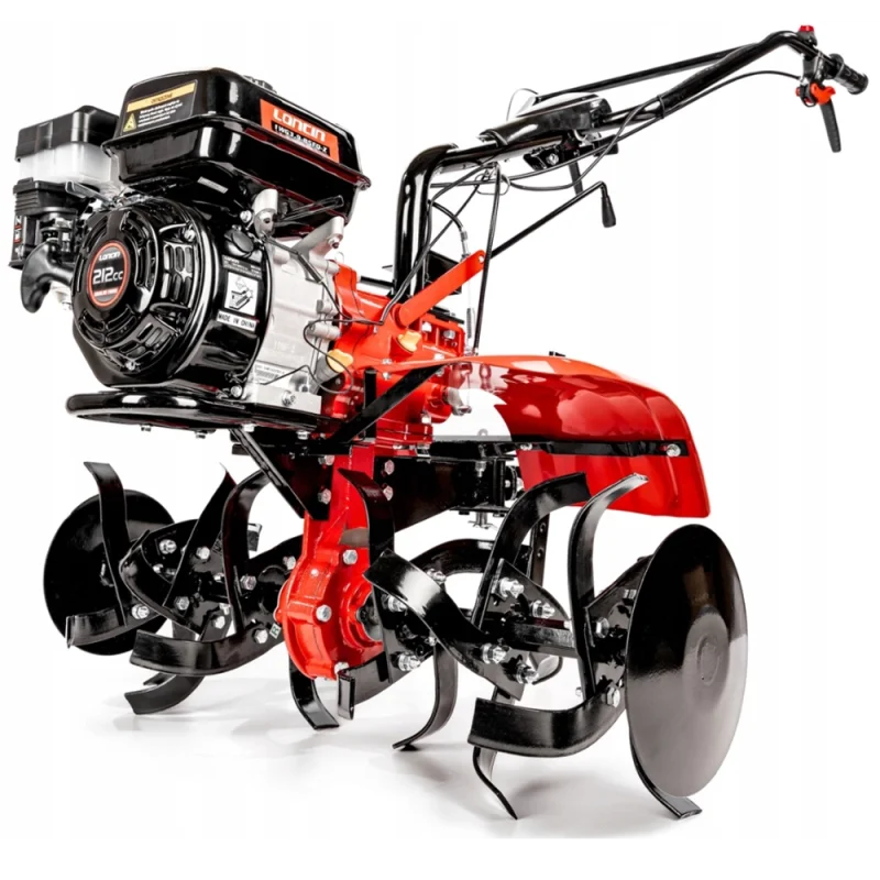Glebogryzarka Loncin Silnik LC170F-2, pojemność 212 cm3, 2 biegi w przód, 1 w tył, szerokość robocza 100 cm, noże robocze 3+3, w