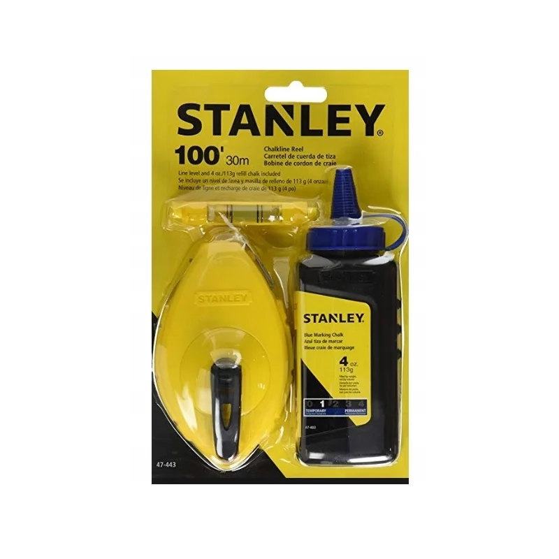 Zestaw traserski: sznur 30m, kreda 30g, poziomica sznurkowa STANLEY (op.zb.5szt)