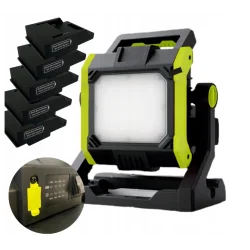 Naświetlacz akumulatorowy lampa robocza LED halogen 35W+5 adapterów baterii
