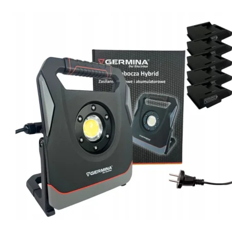 Naświetlacz LED przenośny z akumulatorem 65W 7000lm HYBRID GERMINA