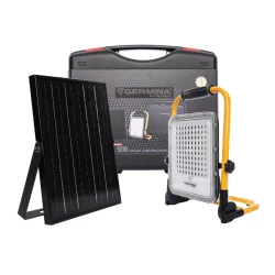 HALOGEN NAŚWIETLACZ LED 50W budowlany statyw solar zestaw lampa z walizką