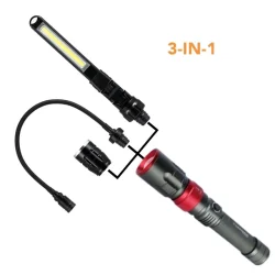 Latarka akumulatorowa Germina VELA 3w1 wymienne głowice walizka 2200mAH