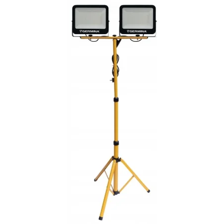 Naświetlacz LED na statywie 2x100W (2x m) b.zimny 6400K żółty IP65 GERMINA