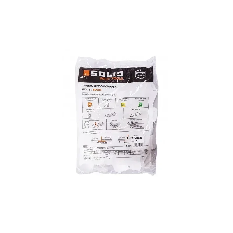 System poziomowania płytek - 100 klips 1,5mm/A.10 SOLID