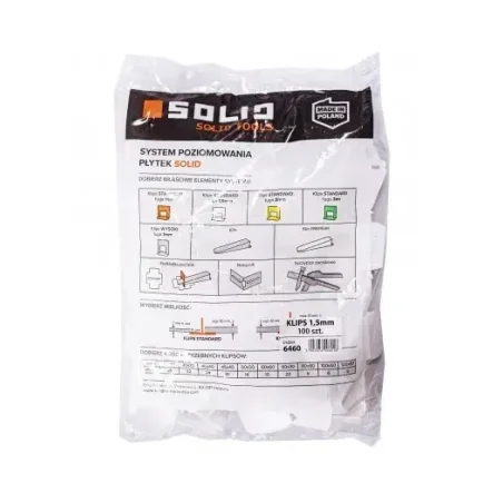 System poziomowania płytek - 100 klips 1,5mm/A.10 SOLID