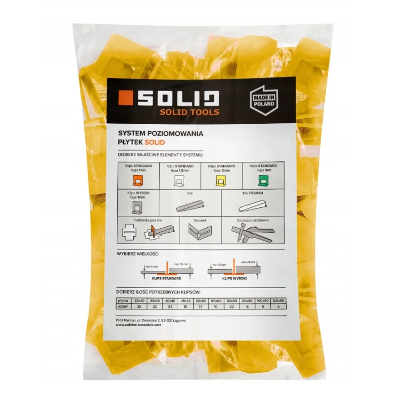 System poziomowania płytek - 100 klips 2mm/A.10 SOLID